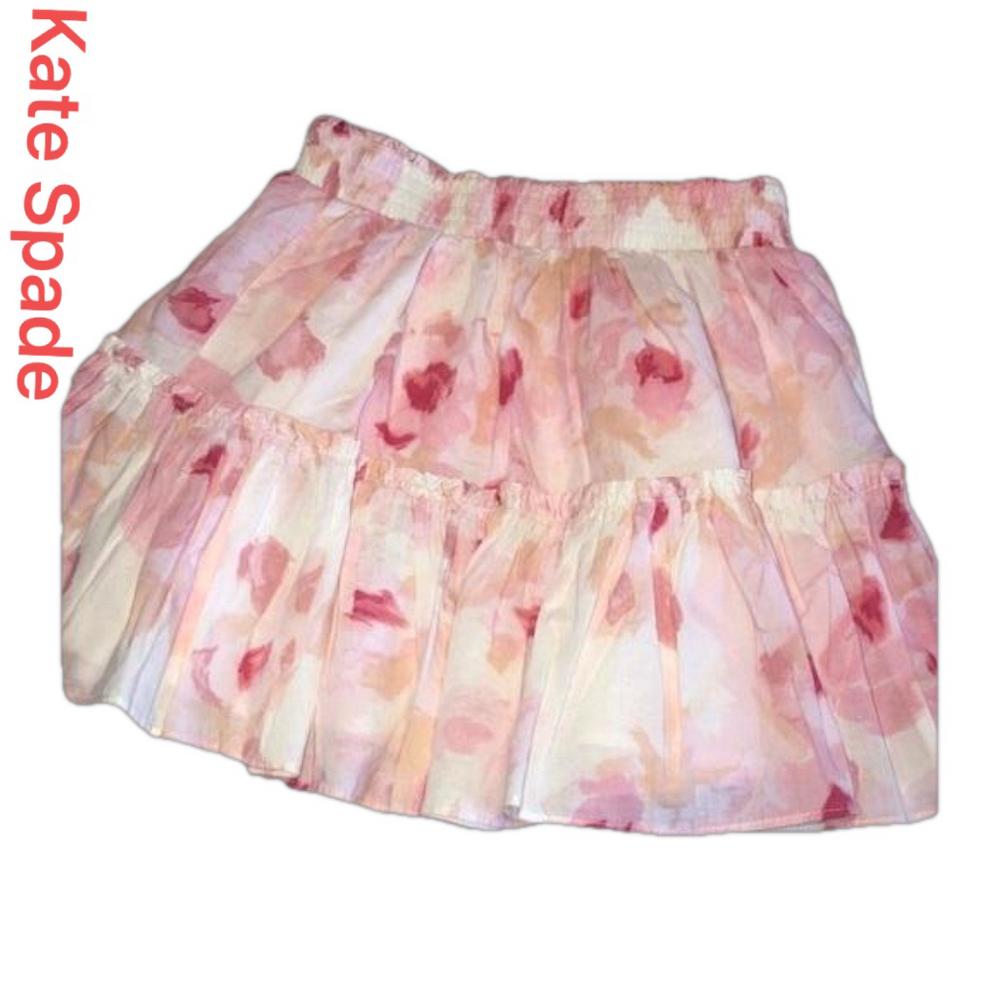 Kate Spade pink floral girl skirt GUC size 8..